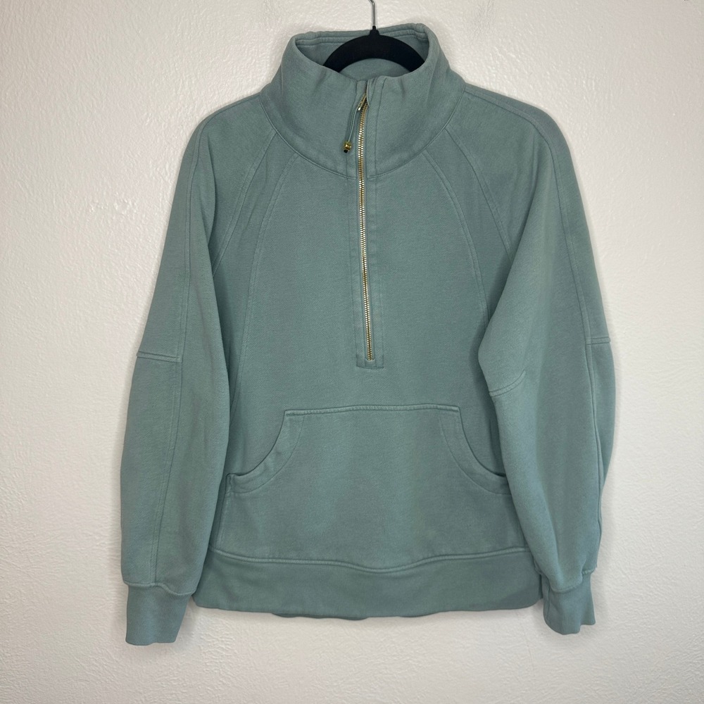 Lululemon Scuba Oversized Funnel-Neck Half Zip Long Crater Blue/Gold W3ICYS XS/S - Picture 3 of 8
